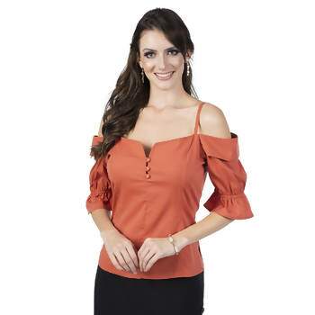 Blusa Ombro a Ombro Summer Tricoline com Alça - 05938